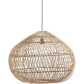 Duża rattanowa lampa wisząca Karen naturalna